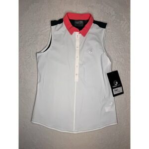 Foray Golf Polo Womens Small Bette Sleeveless Polo Stretch Italian Jersey Light